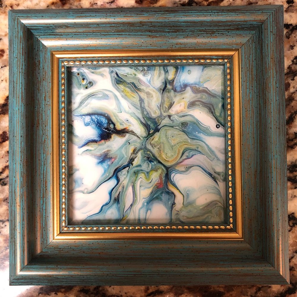 Hand-made acrylic Art 2020. Framed
